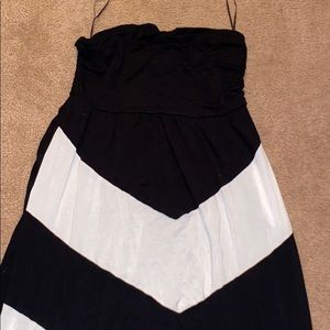 Strapless Black and white long dress